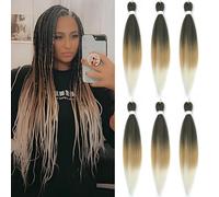 FIRSTCYH HAIR Rajout Cheveux Tresses 1B/27/613 Meches Boucle Pour Tresses Africaine 6 Paquets Boho Crochet Braids Meches 30 Inch Yaki Nattes Extensions De Cheveux Pré-étiré