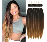 FIRSTCYH HAIR Rajout Cheveux Tresses 1B/30/27 Meches Boucle Pour Tresses Africaine 6 Paquets Boho Crochet Braids Meches 30 Inch Yaki Nattes Extensions De Cheveux Pré-étiré