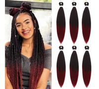 FIRSTCYH HAIR Rajout Cheveux Tresses 1B/Bug Meches Boucle Pour Tresses Africaine 6 Paquets Boho Crochet Braids Meches 26 Inch Yaki Nattes Extensions De Cheveux Pré-étiré