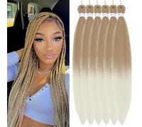 FIRSTCYH HAIR Rajout Cheveux Tresses 27/613 Meches Boucle Pour Tresses Africaine 6 Paquets Boho Crochet Braids Meches 36 Inch Yaki Nattes Extensions De Cheveux Pré-étiré