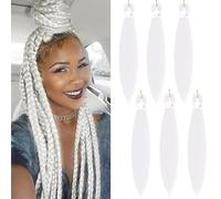 FIRSTCYH HAIR Rajout Cheveux Tresses White# Meches Boucle Pour Tresses Africaine 6 Paquets Boho Crochet Braids Meches 26 Inch Yaki Nattes Extensions De Cheveux Pré-étiré