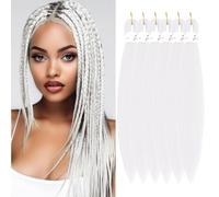 FIRSTCYH HAIR Rajout Cheveux Tresses White# Meches Boucle Pour Tresses Africaine 6 Paquets Boho Crochet Braids Meches 30 Inch Yaki Nattes Extensions De Cheveux Pré-étiré