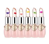 FirstFly Lot de 6 rouges à lèvres nourrissants longue durée avec fleur de cristal