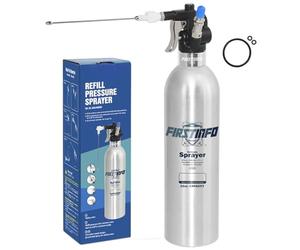 Firstinfo A1635 breveté Pression maximale 140 psi / 650 ML (22 US FL. oz) Bidon en Aluminium épais Rechargeable Haute Pression Aérosol Pulvérisateur pneumatique à air comprimé