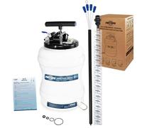 FIRSTINFO Extracteur d’Huile Pneumatique et Manuel 10,5 L, 3e Génération Brevetée, Fabriqué à Taïwan, Pompe de Vidange par Aspiration avec Manomètre, 5 Tuyaux Dont Sonde Ultra-Fine 130 cm, A1107EUY5