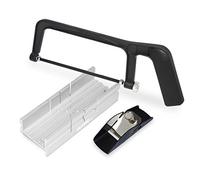 FIRSTINFO H5406 | Mini scie à métaux et boîte à onglets en aluminium | avec jeu de rabots