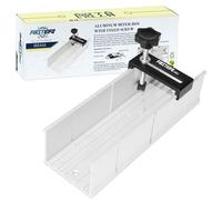 FIRSTINFO H5441 | Petite boîte à onglets en aluminium métallique | 3 Angles de Coupe | 250 x 87 x 65 mm