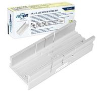 FIRSTINFO H5442 | Petite boîte à onglets en aluminium métallique | 3 Angles de Coupe | 140 x 50 x 33 mm