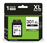 Firstoner 301XL Cartouches d'encre Compatible avec HP 301 Cartouches Noire Remplacement des Cartouches 301 pour Deskjet 1000 1050 1510 2050 2510 2540 OfficeJet 2620 2622 Envy 4500 5530 5532(1 Noir)