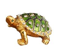 FIRSTXIU 1. Boîte à bijoux tortues en métal d'inspiration antique sculptée à la main pour la décoration et l'organisation de la maison Style vintage