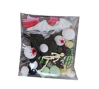 FIRSTXIU BatWings Halloween Ensemble d'accessoires de toilettage pour chien Tissu pailleté Nœud papillon Aile avec tête de mort