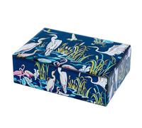 FIRSTXIU Boîte à bijoux en verre avec peintures colorées - Boîte de rangement sophistiquée pour bijoux avec motif de peintures pour voyage à la maison
