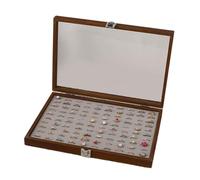 FIRSTXIU Boîte de rangement multifonction en bois pour boucles d'oreilles avec plusieurs emplacements et couvercle transparent pour ranger des accessoires et des boucles d'oreilles