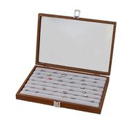 FIRSTXIU Boîte de rangement multifonction en bois pour boucles d'oreilles avec plusieurs emplacements et couvercle transparent pour ranger des accessoires et des boucles d'oreilles
