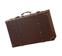 FIRSTXIU Boîte de voyage élégante en cuir et bois - Valise de rangement pour vêtements - Pratique - Accessoires de photographie - Bagages de collection