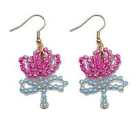 FIRSTXIU Boucles d'oreilles faites à la main avec des perles colorées et des tulipes pour femme