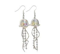 FIRSTXIU Boucles d'oreilles méduses faites à la main - Bijoux tendance - Boucles d'oreilles pendantes distinctives pour fêtes et rassemblements