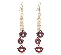 FIRSTXIU Boucles d'oreilles pendantes en forme de citrouille pour lèvres de vampire, Métal