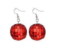 FIRSTXIU Boucles d'oreilles, pendentif boule disco des années 70 de 30 mm, boucles d'oreilles simples rebondissantes, accessoire de costume pour décoration