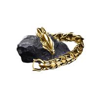 FIRSTXIU Bracelet manchette tendance en forme d'os de dragon vikinged pour homme en alliage robuste rétro punk bijoux cadeaux à porter au quotidien