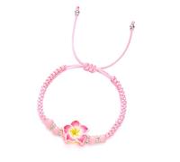 FIRSTXIU Bracelet tissé en argile douce avec breloque fleur colorée faite à la main en corde tressée faite à la main, accessoires de chaîne de poignet hawaïen Plumeria Rubra, taille unique, Comme