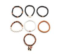 FIRSTXIU Bracelets à breloques en forme de lettres de football pour homme et femme - Bracelets de perles réglables empilables pour les amateurs de sport