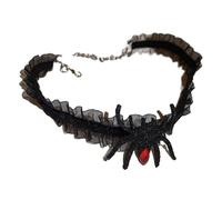 FIRSTXIU Bracelets, collier ras du cou d'Halloween pour femme et fille élégant en dentelle noire cool araignées collier bijoux femmes