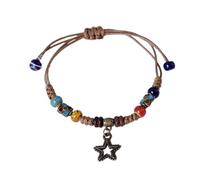 FIRSTXIU Bracelets ethniques en céramique fabriqués à la main tissés à la main avec chaînes de poignet décoratives uniques pour homme et femme