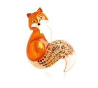 FIRSTXIU Broche, renard broche strass breloque épingle animal badge bijoux sac à dos décoration accessoires de mode pour vestes vêtements, 3.5*5.2cm
