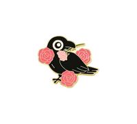FIRSTXIU Broche tendance et sophistiquée en forme de corbeau avec des motifs d'huile qui coule - Accessoire contrasté pour les fêtes et les costumes, As shown