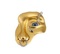 FIRSTXIU Broche vintage en alliage avec demi-visage - Broche tendance - Broche orcs - Pour vêtements, As shown