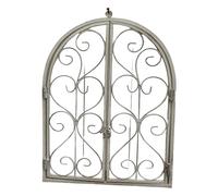 FIRSTXIU Cadre de fenêtre décoratif en fer arqué à suspendre au mur Style vintage Intérieur et extérieur Art en métal pour la maison cour Accent Sculpture murale en fer forgé