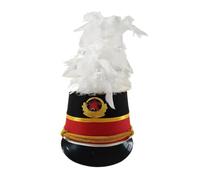 FIRSTXIU Casquettes traditionnelles pour enfants et adolescents - Pour uniforme scolaire, événement, etc, Dessus noir et ha rouge, L