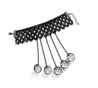 FIRSTXIU Chaîne Punk Pompons avec Slave Gotik Main Harnais Poignet Punk Pompons avec Esclave