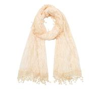 FIRSTXIU Châle, pompons en dentelle Mantilla voiles Headscarf Catholique Bridal Veils Hijab Châle Wrap pour diverses occasions, beige, Reference images