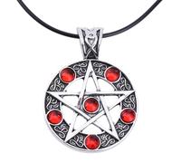 FIRSTXIU Collier, 1 collier tendance avec pendentif pentacle étoile en étain, As shown, strass, alliage
