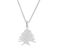 FIRSTXIU Collier avec pendentif emblème libanais - Cadeau parfait pour un ami ou un membre de la famille, Acier titane