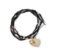 FIRSTXIU Collier avec pendentif en forme de cœur gravé - Longueur réglable - Pour la Saint-Valentin, As shown, Zinc