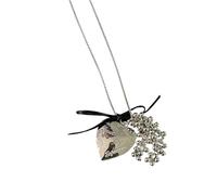 FIRSTXIU Collier avec pendentif en forme d'initiale romantique avec accents de perles - Bijoux en alliage robuste - Idée cadeau idéale pour un usage quotidien, taille unique, Comme décrit, Comme