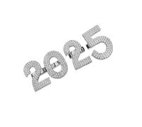 FIRSTXIU Collier, bagues réglables à la mode 2025, ensemble de bagues combinées numériques, bijoux incrustés de strass pour fêtes et mariages, 3x1.8cm, Métal