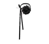 FIRSTXIU Collier, chaîne de clavicule en maille exagérée avec grande fleur de rose pour femme, collier ras du cou réglable en ruban ras du cou accessoires, 10cm, Ruban + maille
