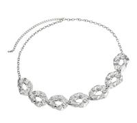 FIRSTXIU Collier, chaîne de taille circulaire irrégulière exagérée pour homme et femme gothique en métal réglable chaîne de clavicule bijoux, As shown, Métal