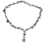 FIRSTXIU Collier, chapelet gothique fait à la main, collier ras du cou unique tendance rétro inspiré collier bijoux femme clavicule chaîne breloque, As shown, Métal