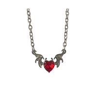 FIRSTXIU Collier, collier gothique avec pendentif en forme d'aile de diable, collier ras du cou en alliage pour femme et petite amie, As shown, Métal