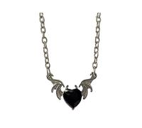 FIRSTXIU Collier, collier gothique avec pendentif en forme d'aile de diable, collier ras du cou en alliage pour femme et petite amie, As shown, Métal
