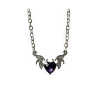 FIRSTXIU Collier, collier gothique avec pendentif en forme d'aile de diable, collier ras du cou en alliage pour femme et petite amie, As shown, Métal