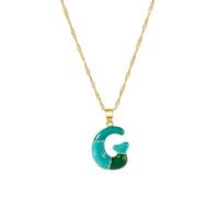 FIRSTXIU Collier, collier personnalisé en alliage avec lettre colorée et chaîne réglable pour porter tous les jours, collier ras du cou pour femme unique, 55+3CM, Métal