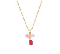 FIRSTXIU Collier, collier personnalisé en alliage avec lettre colorée et chaîne réglable pour porter tous les jours, collier ras du cou pour femme unique, 55+3CM, Métal