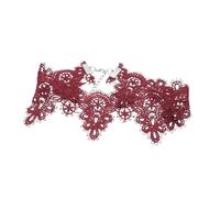 FIRSTXIU Collier, collier ras du cou vintage en dentelle avec pendentif élégant, longueur réglable, collier élégant pour femme, accessoire de bijoux tendance, Width 6cm, Dentelle