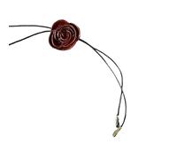 FIRSTXIU Collier, collier réglable avec pendentif camélias symbolisant l'élégance et la noblesse avec des motifs à tirer à travers pour un style polyvalent, Circumference 71-80cm, Métal